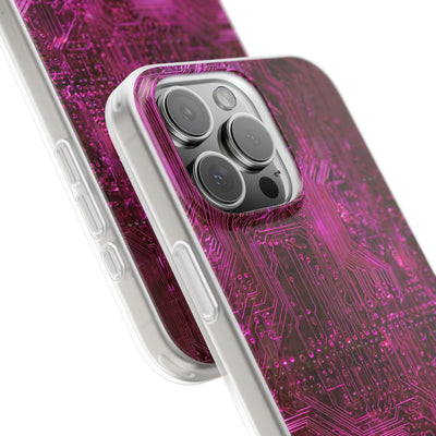 Magenta Circuit Trace · Lite Phone Case for iPhone ·  Pink