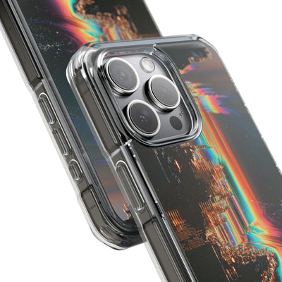 Prismatic Circuit · Clear Impact Magnetic Phone Case for iPhone · Black