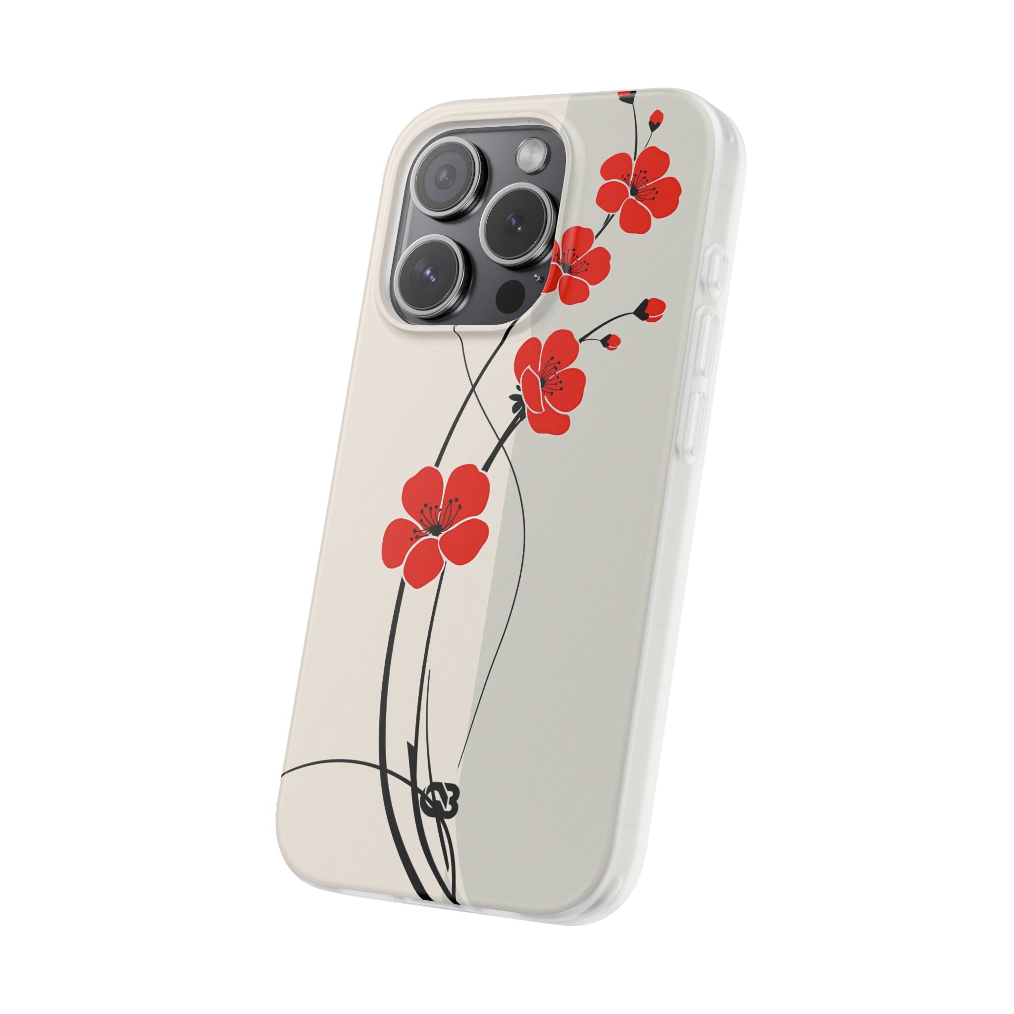 Red Lite Phone Case for iPhone - Crimson Plum Ink