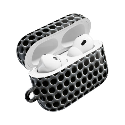 Brushed Perforated Steel · Hard Case for AirPods & AirPods Pro · Silver