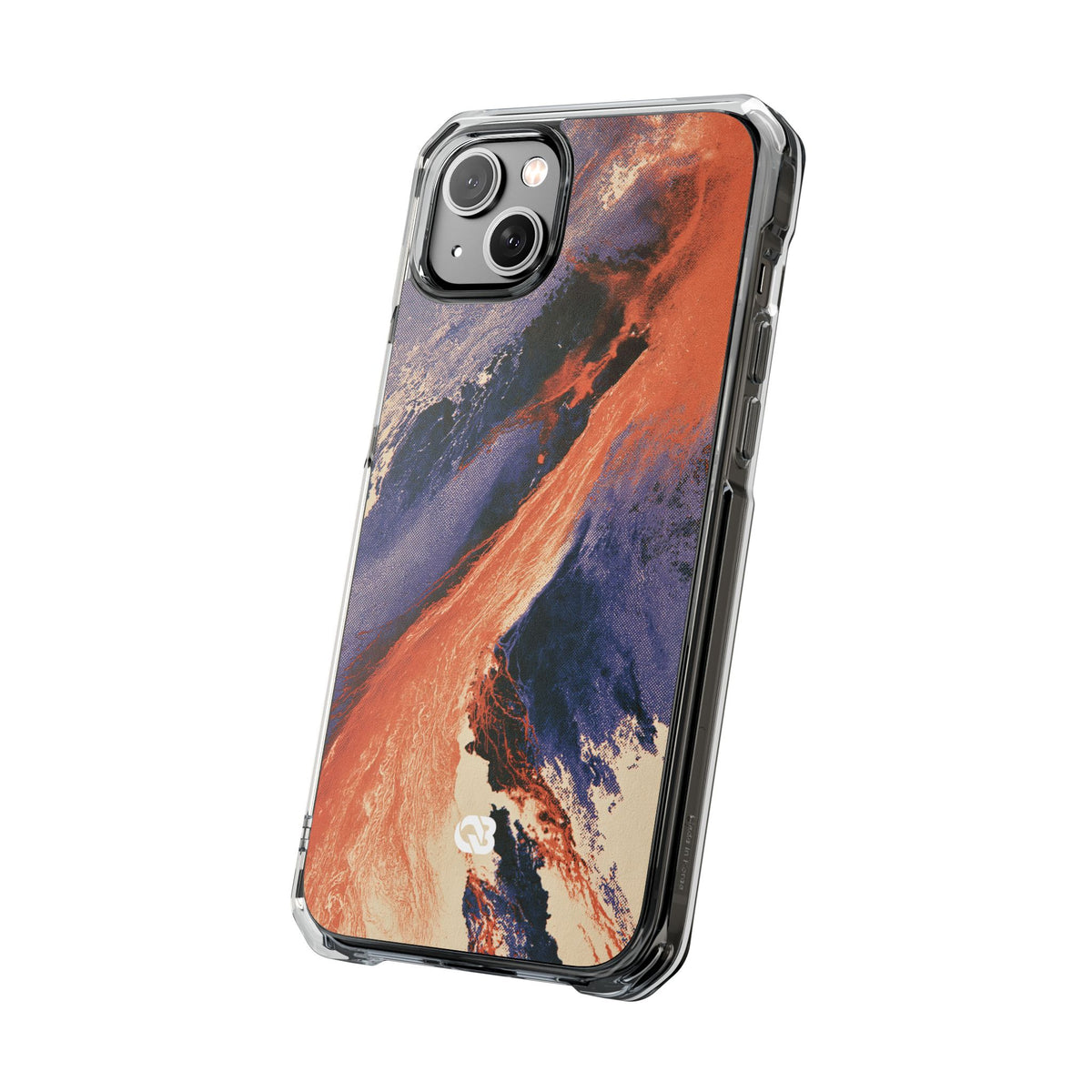 Solar Aura Drift · Clear Impact Magnetic Phone Case for iPhone · Orange