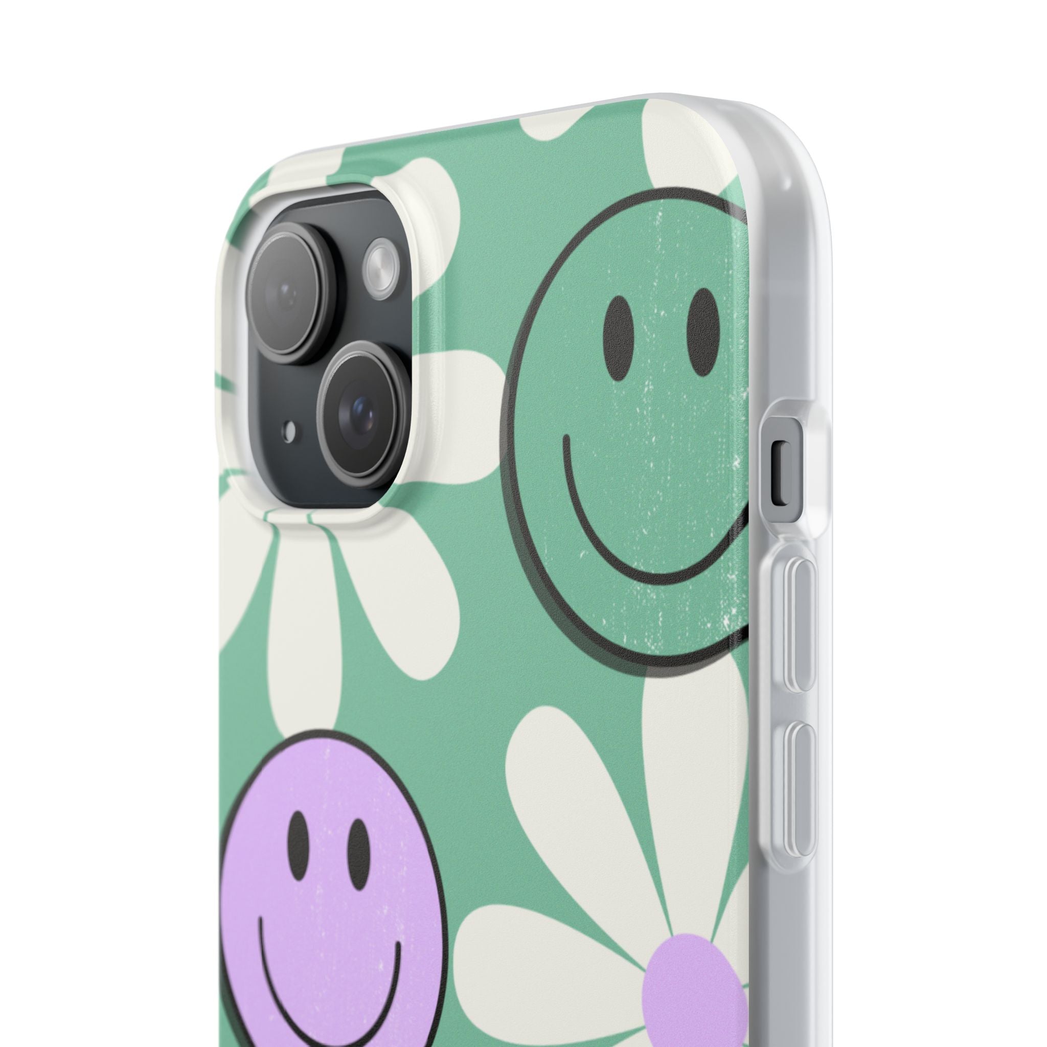 Smiley Daisy Glow iPhone 15 Plus Case - Soft