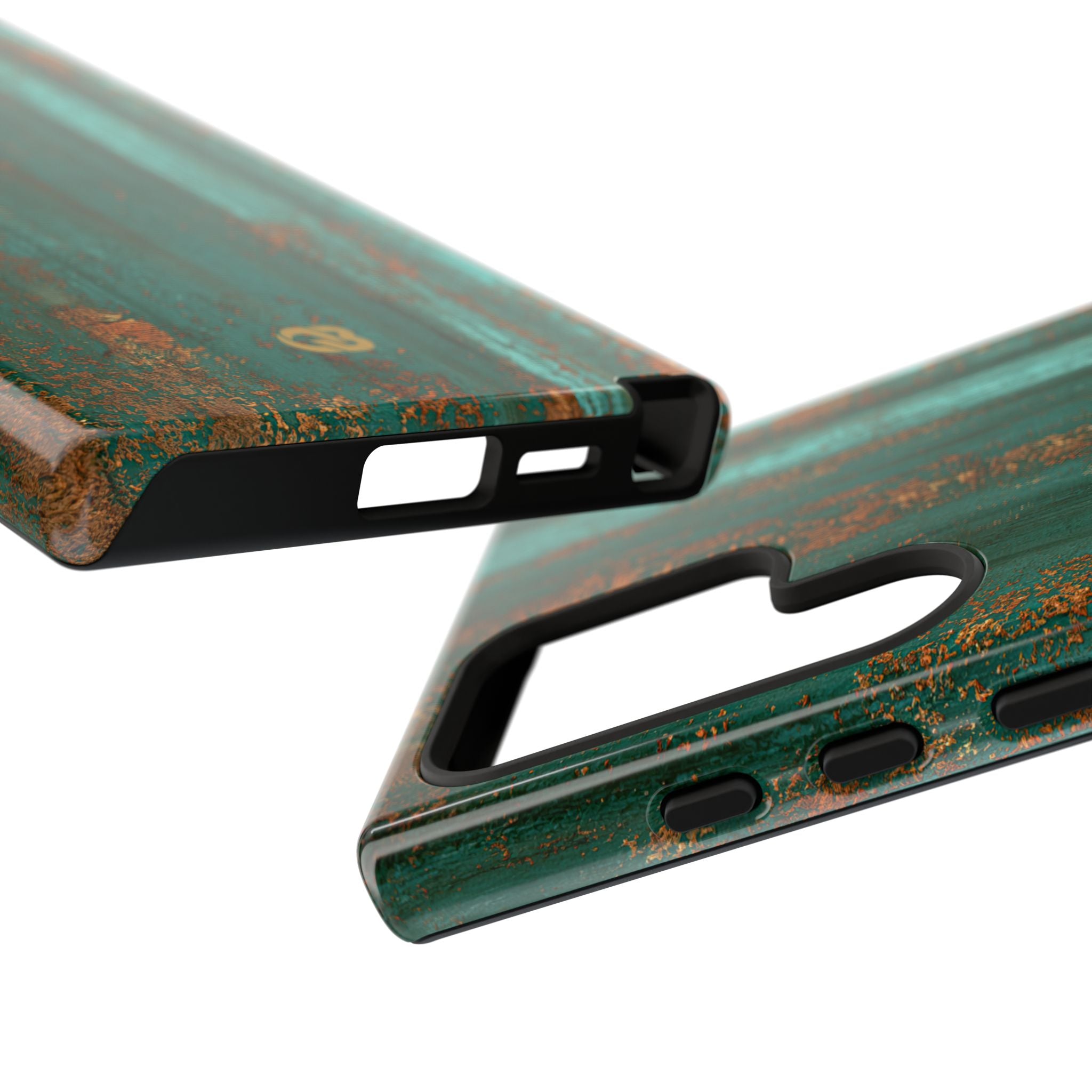 Teal Tough Phone Case for Samsung - Verdigris Copper Siding
