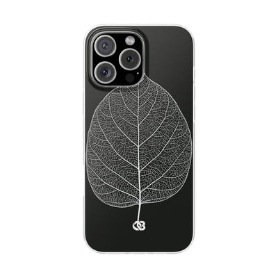 Black Lite Phone Case for iPhone - Bleached Leaf Lattice