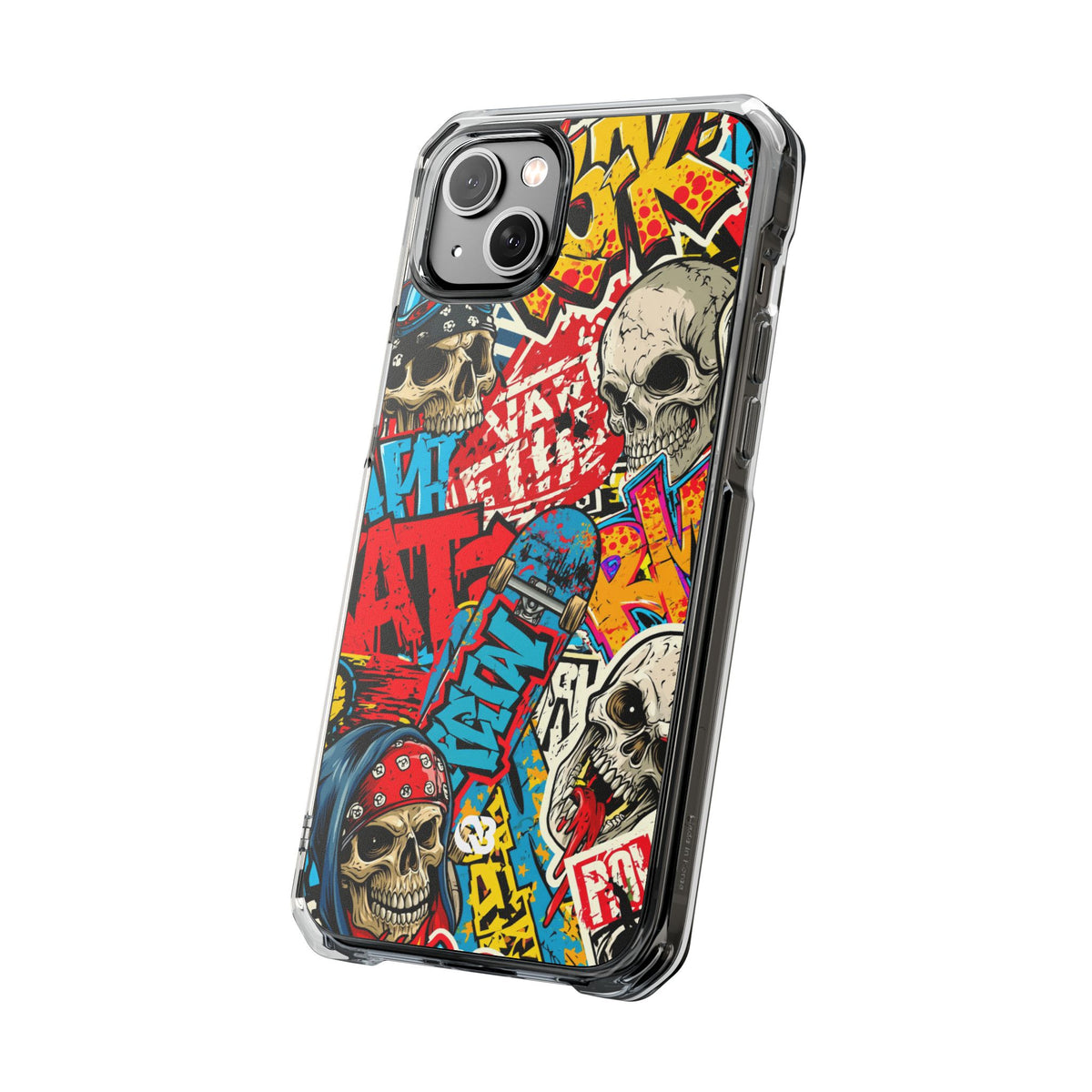 Skate Skull Riot · Clear Impact Magnetic Phone Case for iPhone · Red