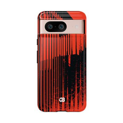 Red Tough Phone Case for Google Pixel - Crimson Brutalist Distortion