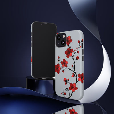 Scarlet Plum Blossom · Tough Phone Case for iPhone · Red