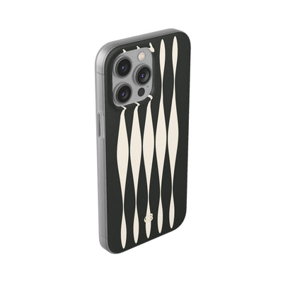 Black Lite Phone Case for iPhone - Ivory Spindle Grid