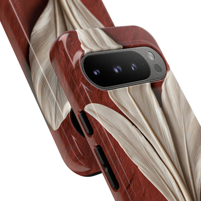 Carved Ivory Plume · Tough Phone Case for Pixel ·  Red