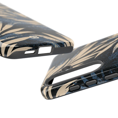 Blue Tough Phone Case for Samsung - Midnight Indigo Palm