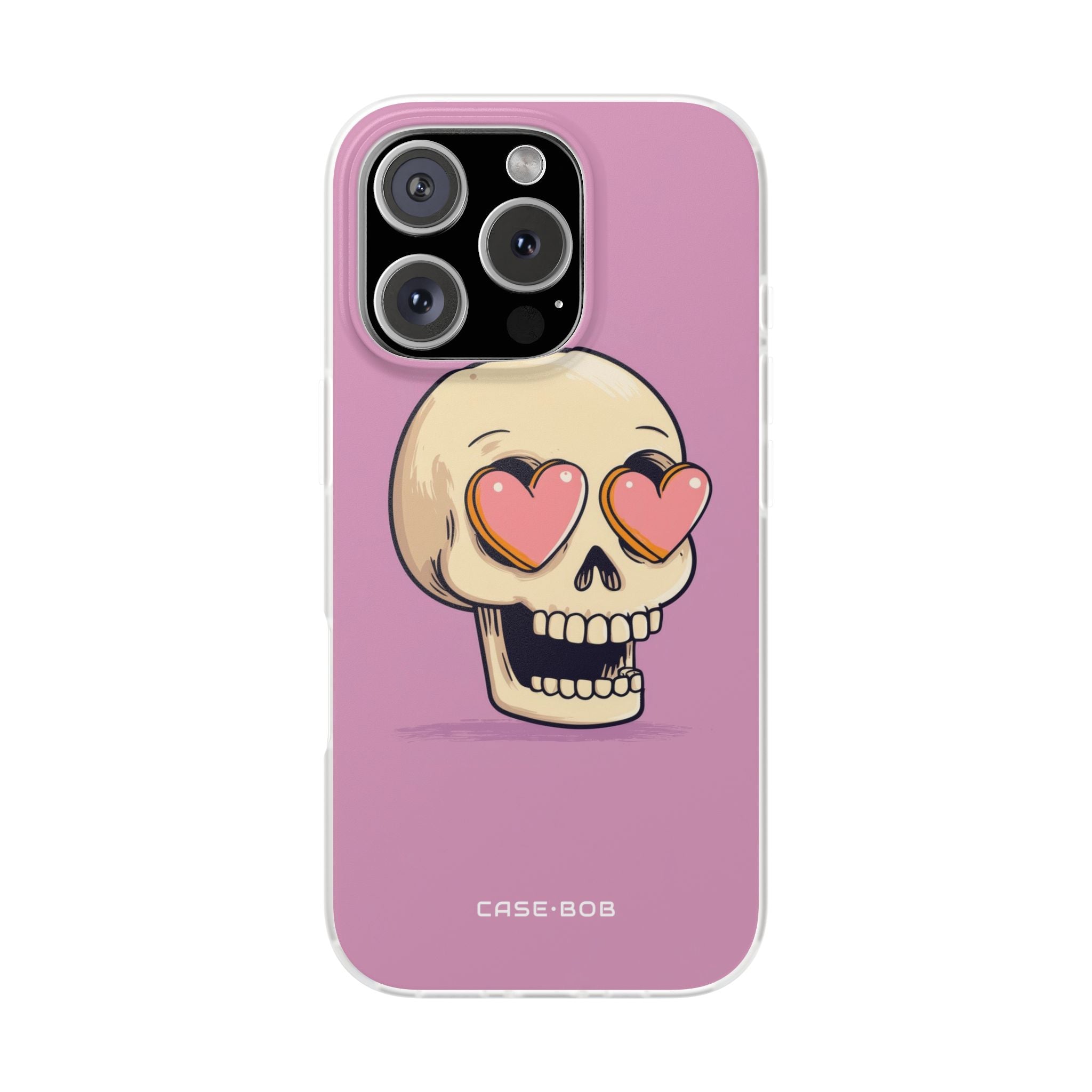 Herzäugiger Totenkopf iPhone 16 Pro Case - Soft