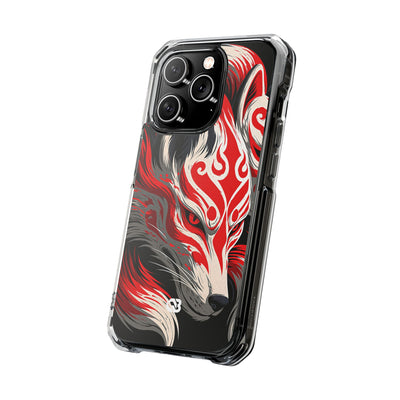 Crimson Kitsune Spirit · Clear Impact Magnetic Phone Case for iPhone · Red