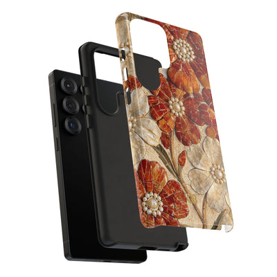 Carnelian Pearl Bloom · Tough Phone Case for Samsung · Orange