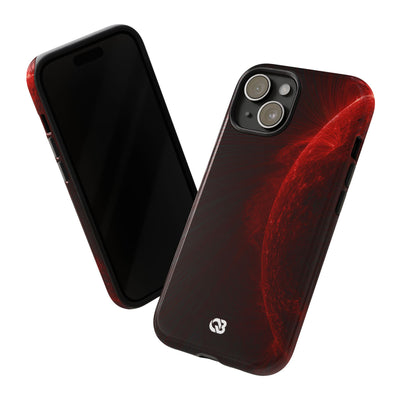 Red Tough Phone Case for iPhone - Solar Crimson Flare