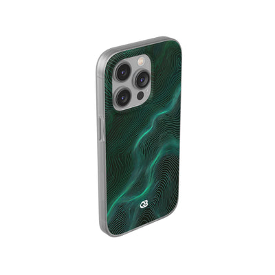 Teal Lite Phone Case for iPhone - Neon Jade Contour
