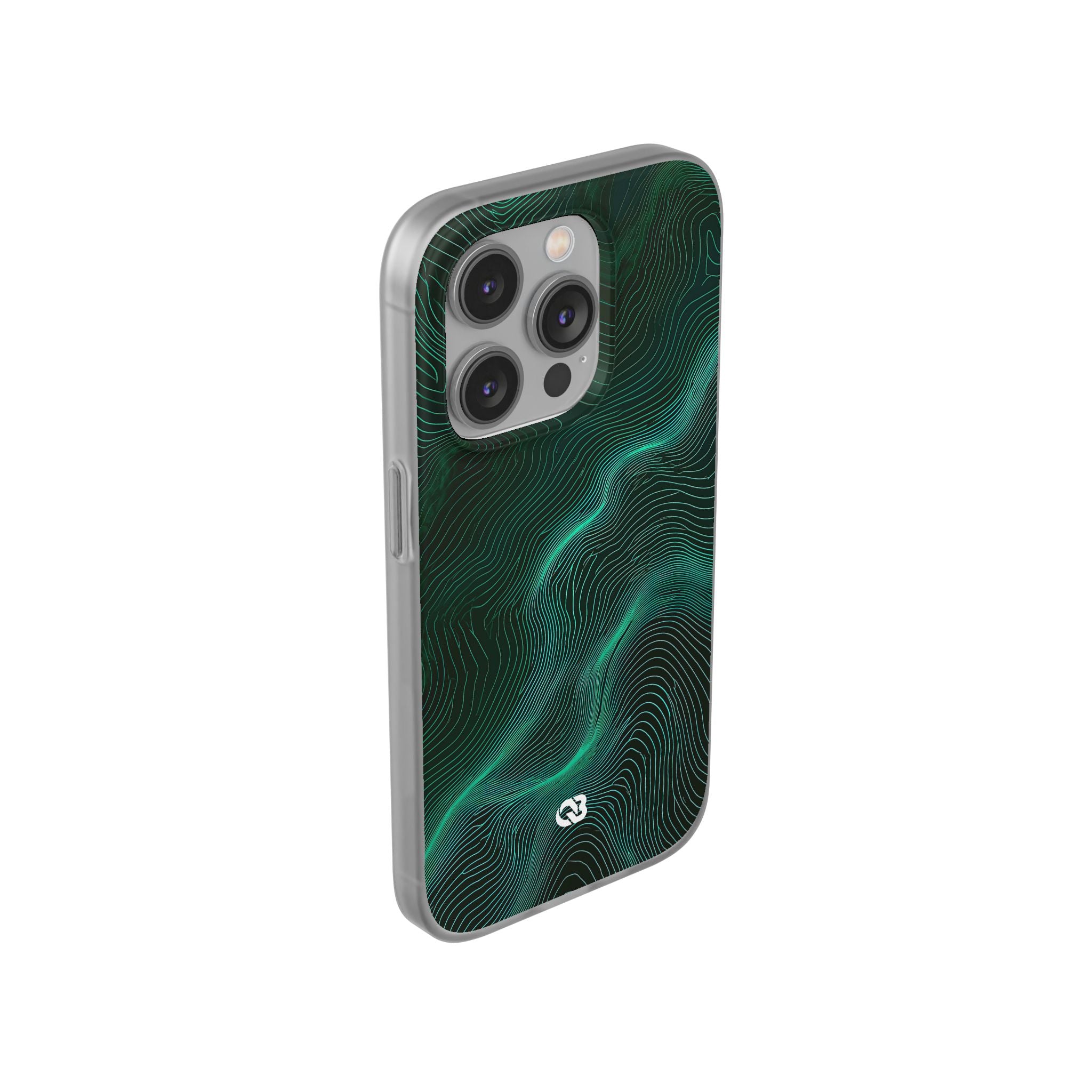 Teal Lite Phone Case for iPhone - Neon Jade Contour