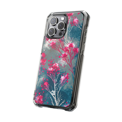 Cyber Blossom · Clear Impact Magnetic Phone Case for iPhone · Teal