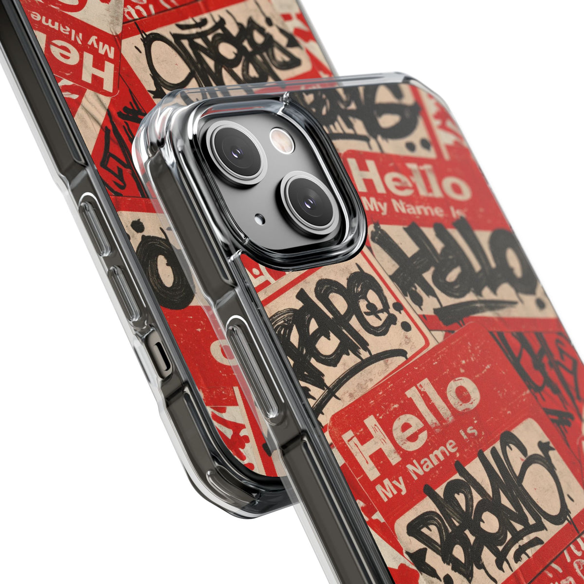 Slap Tag Collage · Clear Impact Magnetic Phone Case for iPhone · Red
