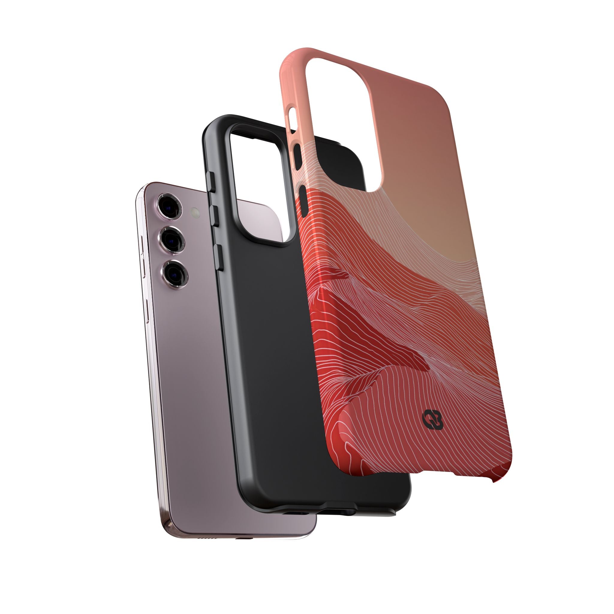 Red Tough Phone Case for Samsung - Crimson Ridge Contour