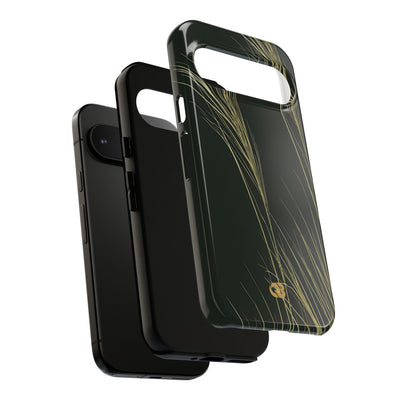Green Tough Phone Case for Google Pixel - Midnight Gilded Grass
