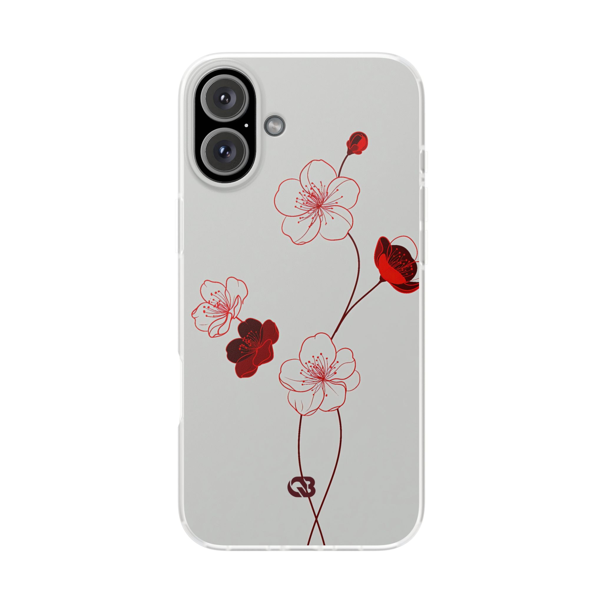 Red Lite Phone Case for iPhone - Kyoto Ember Bloom
