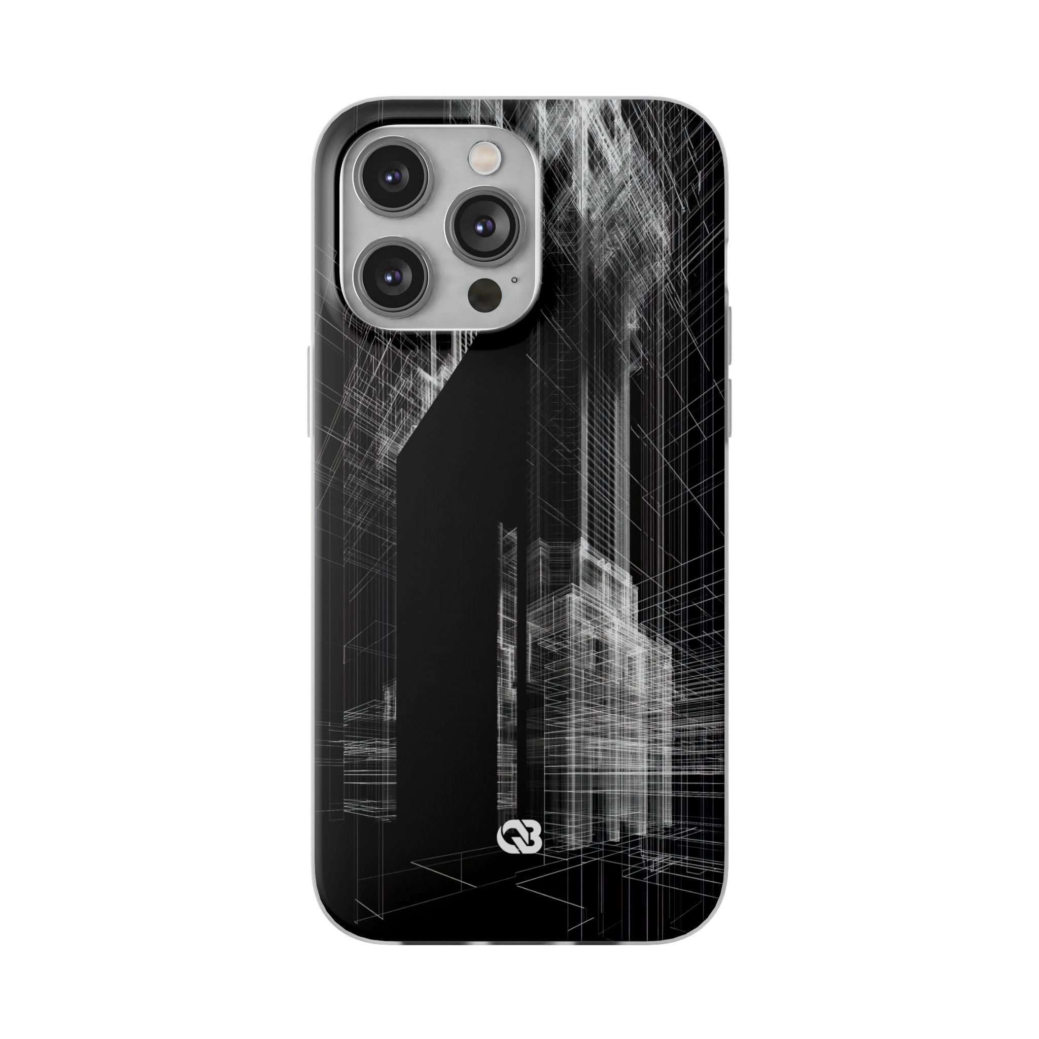 Black Lite Phone Case for iPhone - Ghost Urban Wireframe