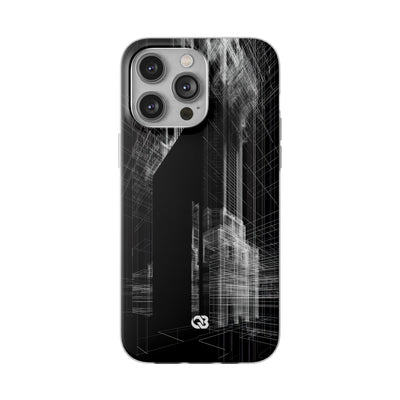 Black Lite Phone Case for iPhone - Ghost Urban Wireframe