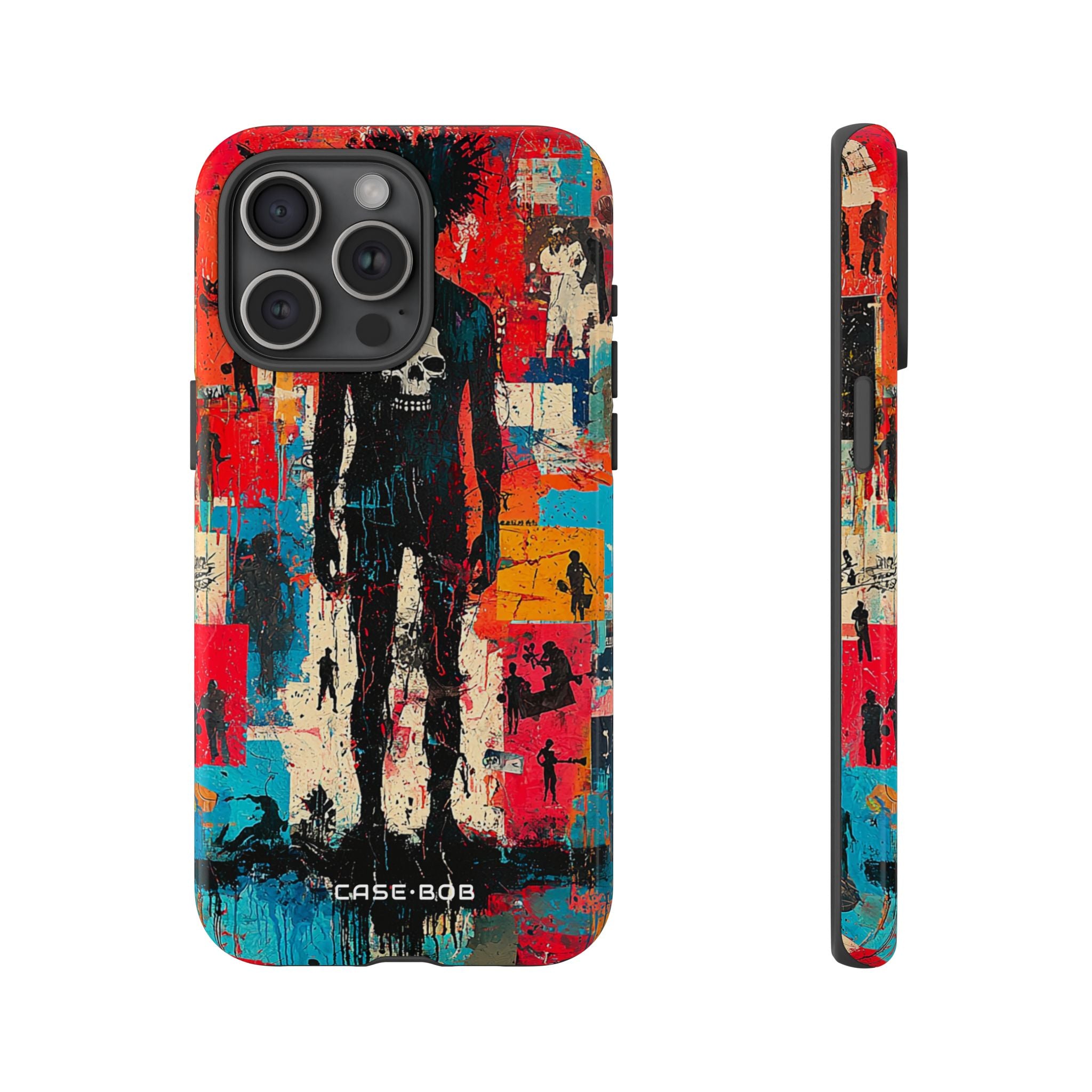 Spiky Skull Silhouette iPhone 15 Pro Max Case - Tough