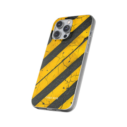 Yellow Stripe Distress iPhone 14 Pro Max Case - Soft