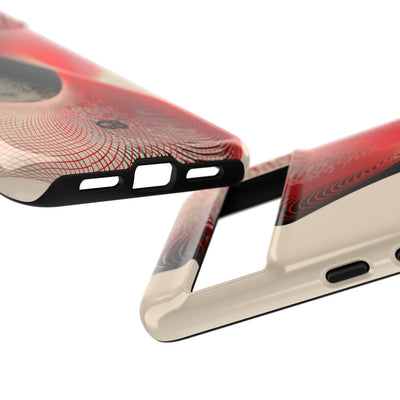 Red Tough Phone Case for Google Pixel - Scarlet Wireframe Helix