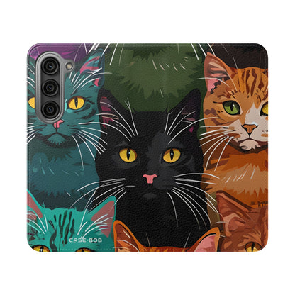Kat Raster Neon - Samsung S23 Case - Portemonnee