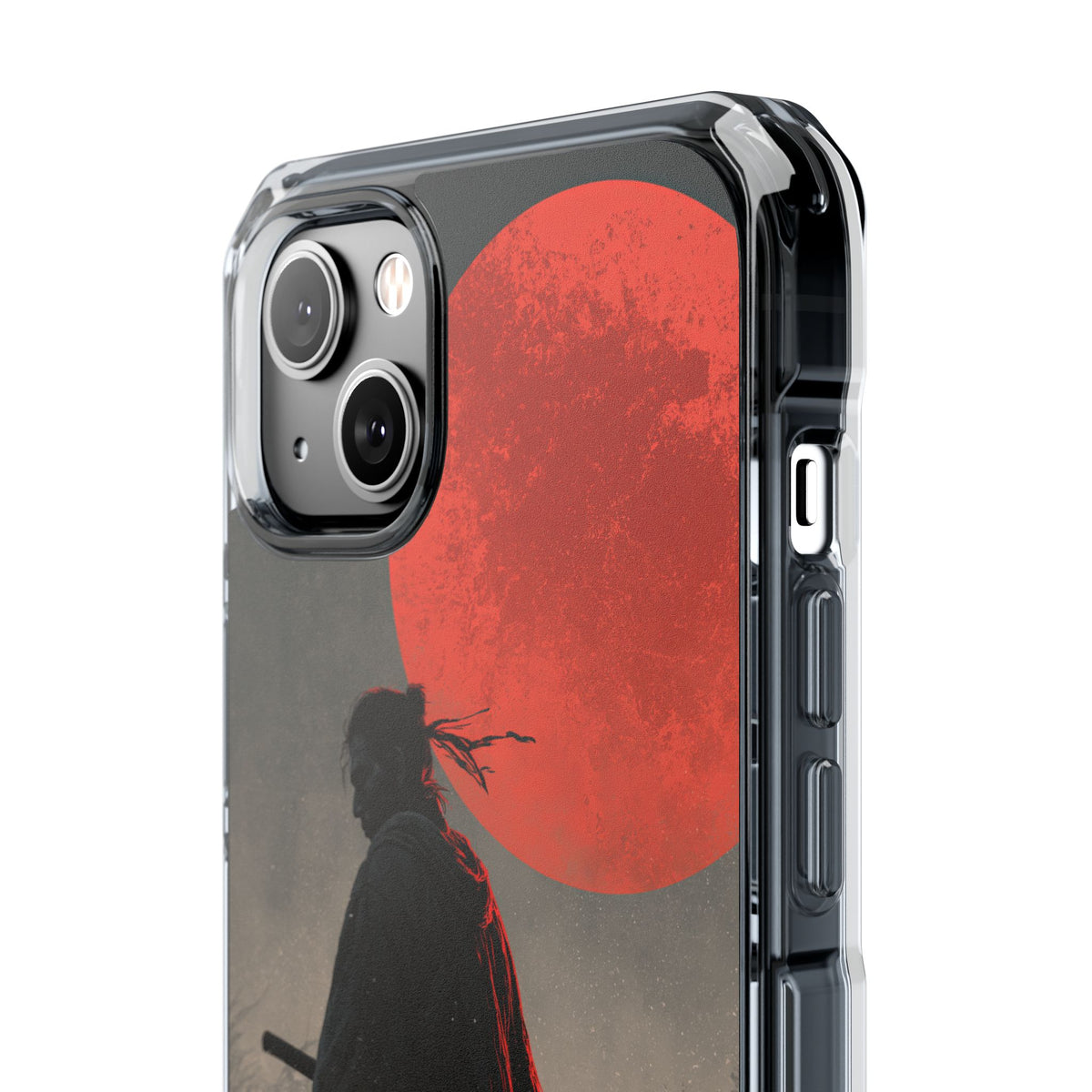 Crimson Moon Ronin · Clear Impact Magnetic Phone Case for iPhone · Black