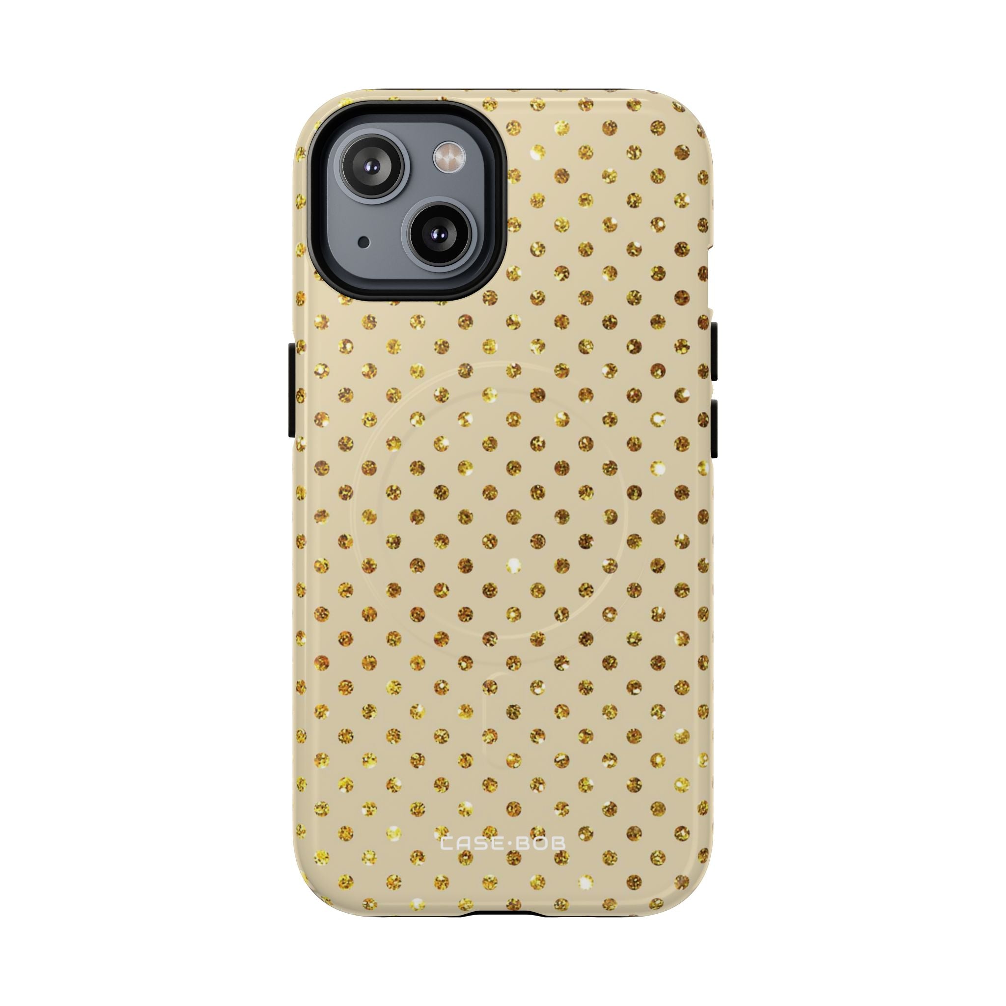 Gold Sparkle Grid iPhone 14 Case - Tough+