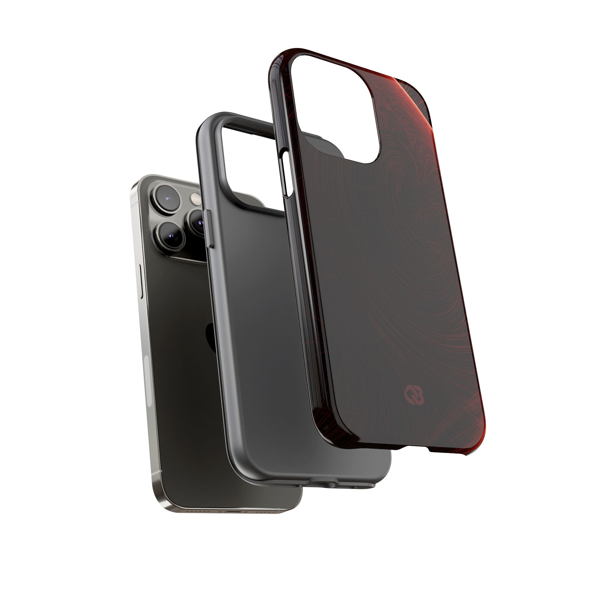Red Tough Phone Case for iPhone - Crimson Flare Flux