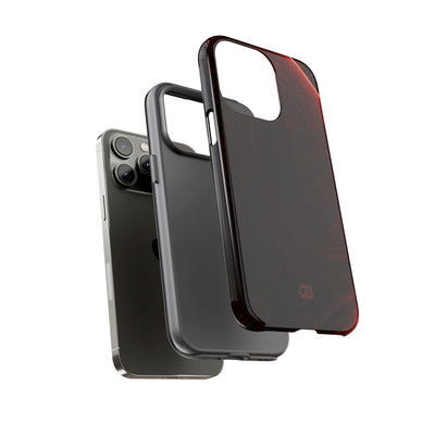 Red Tough Phone Case for iPhone - Crimson Flare Flux