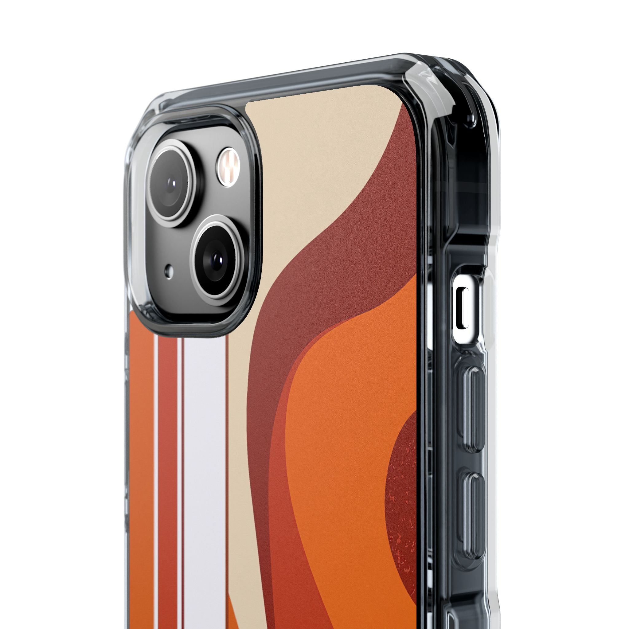 Orange Impact MagSafe Phone Case for iPhone - Terracotta Metro Line