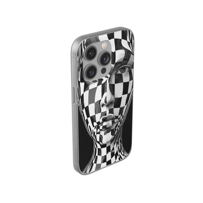 Checkered Face iPhone 14 Pro Skal - Mjuk