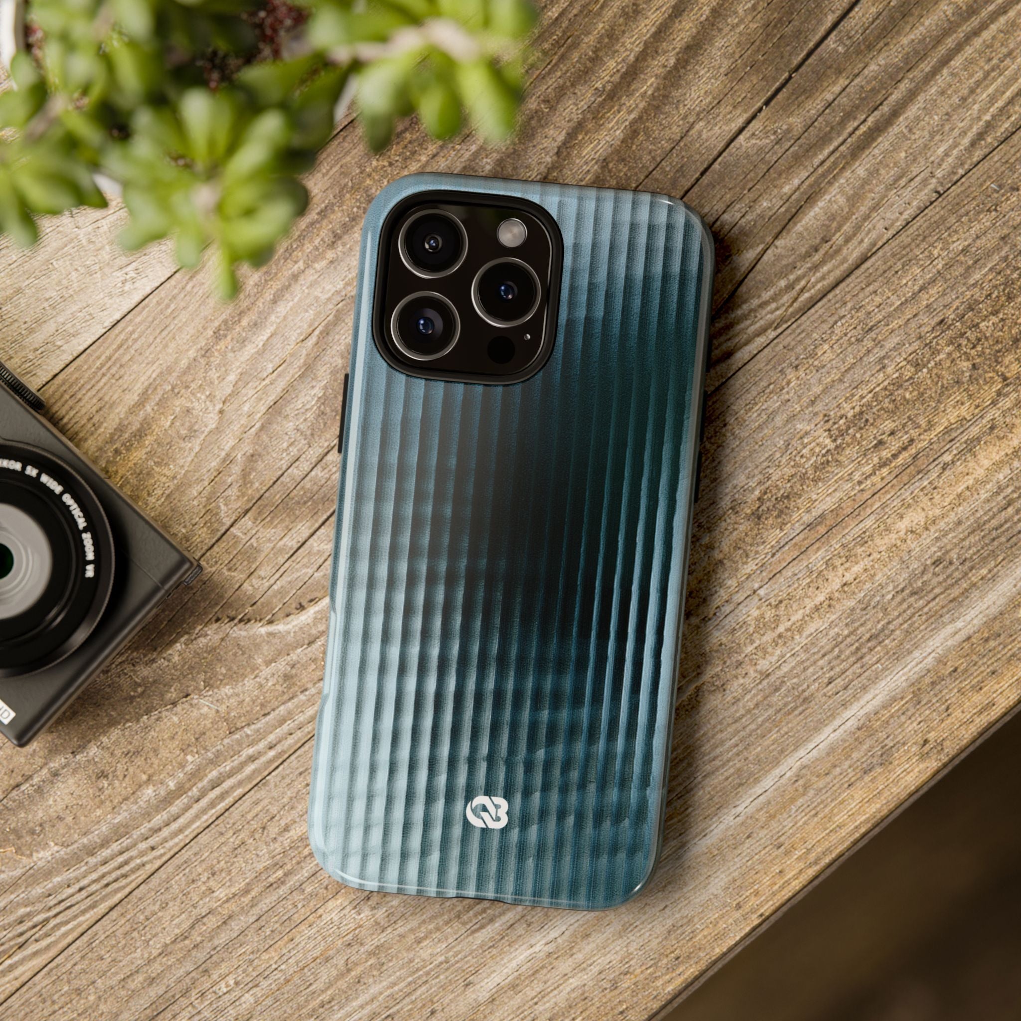 Blue Tough Phone Case for iPhone - Glacial Reeded Glass