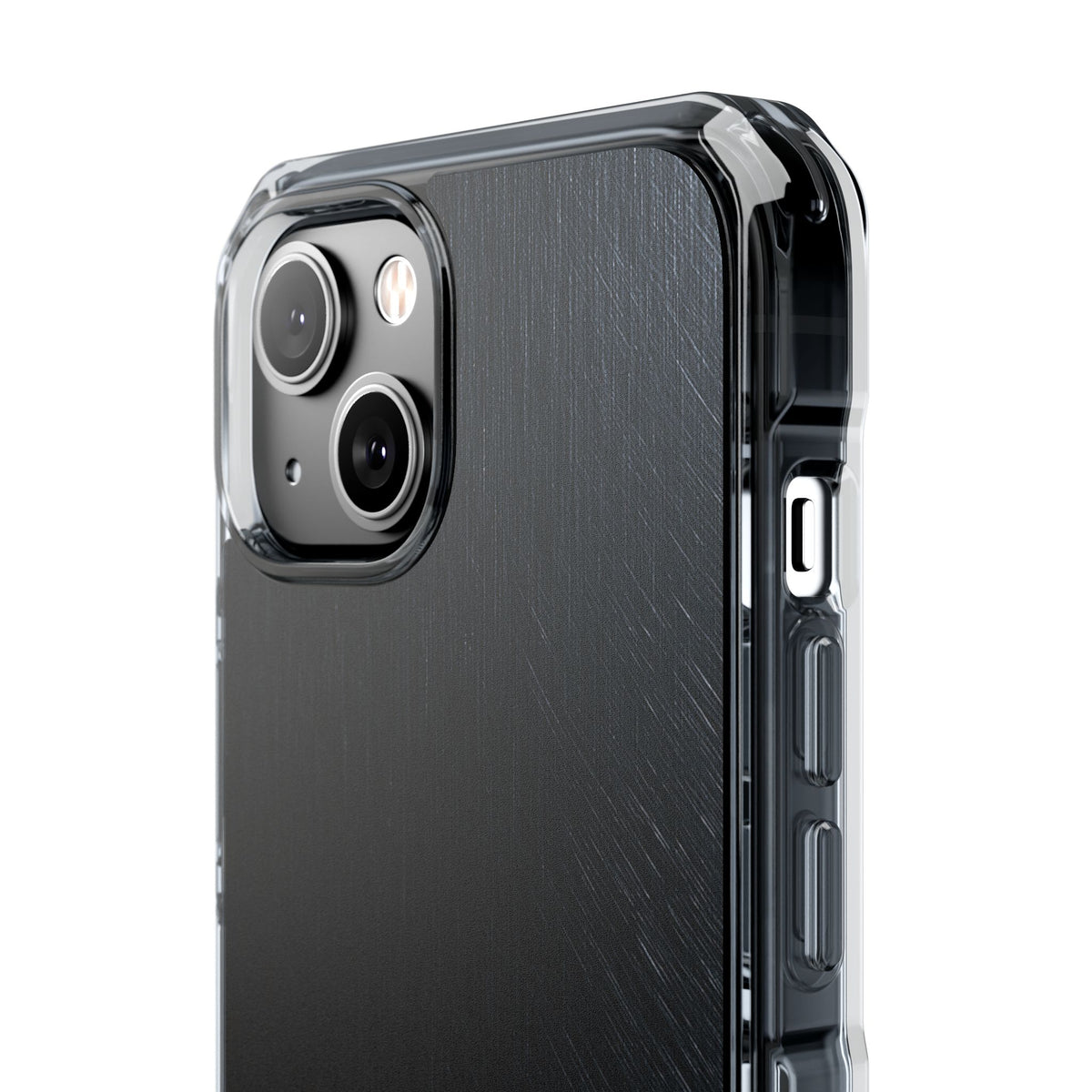 Brushed Obsidian Steel · Clear Impact Magnetic Phone Case for iPhone ·  Black