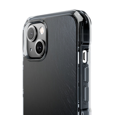 Brushed Obsidian Steel · Clear Impact Magnetic Phone Case for iPhone ·  Black