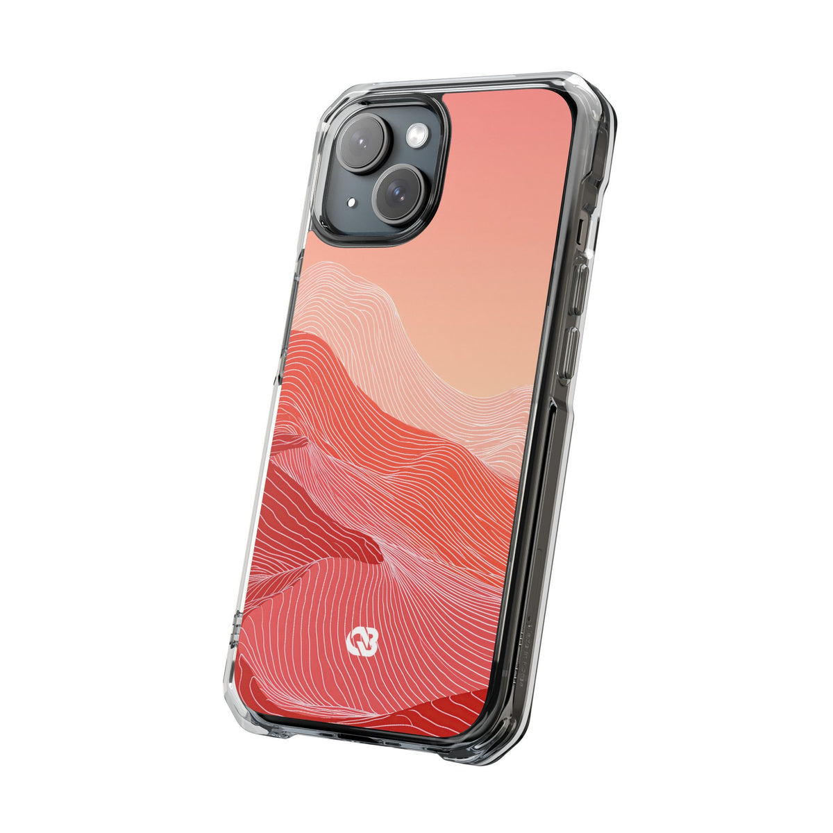 Coral Ridge Contours · Clear Impact Magnetic Phone Case for iPhone · Red