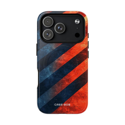 Diagonal Stripes Blaze iPhone 17 Pro Case - Tough+ - CASE•BOB