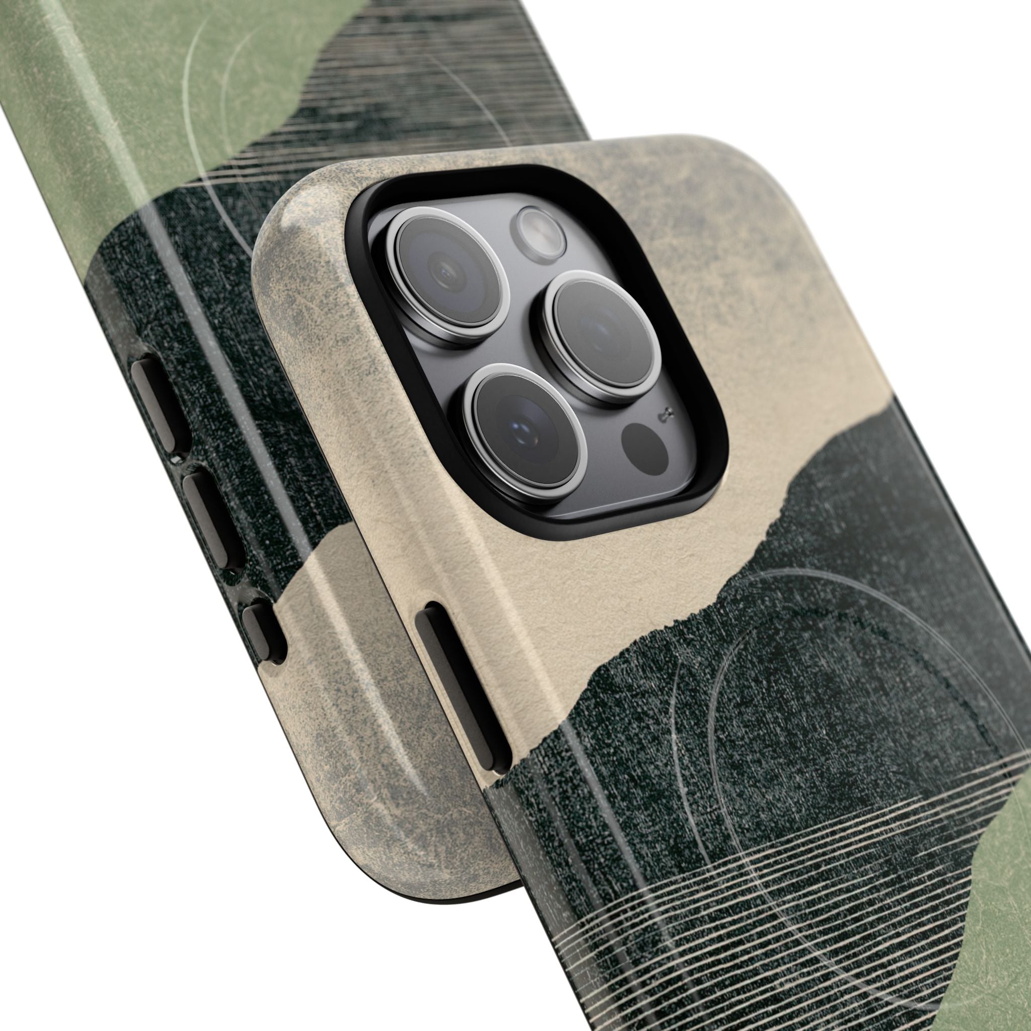 Green Tough 2.0 Magsafe Phone Case for iPhone - Moss Ridge Grain