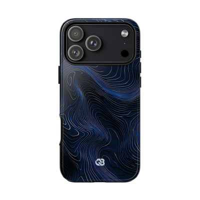 Blue Tough Phone Case for iPhone - Cobalt Contour Ridge