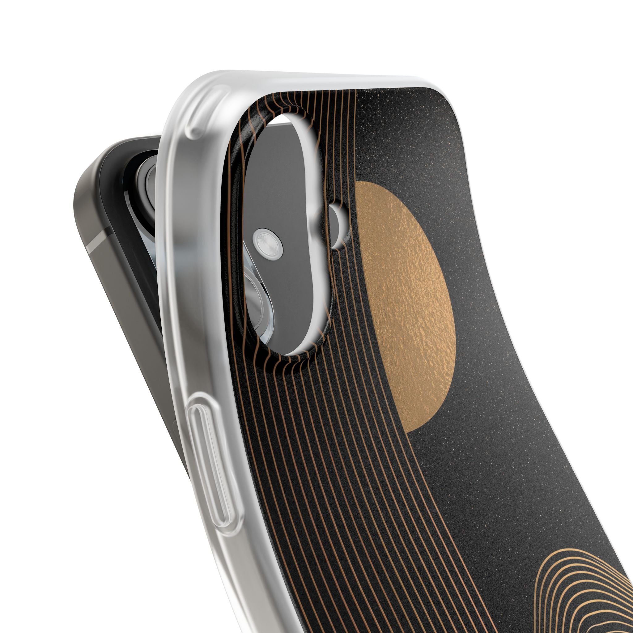 Gold Lite Phone Case for iPhone - Gilded Obsidian Dunes