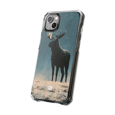 Nordic Boreal Moose · Clear Impact Magnetic Phone Case for iPhone · Blue
