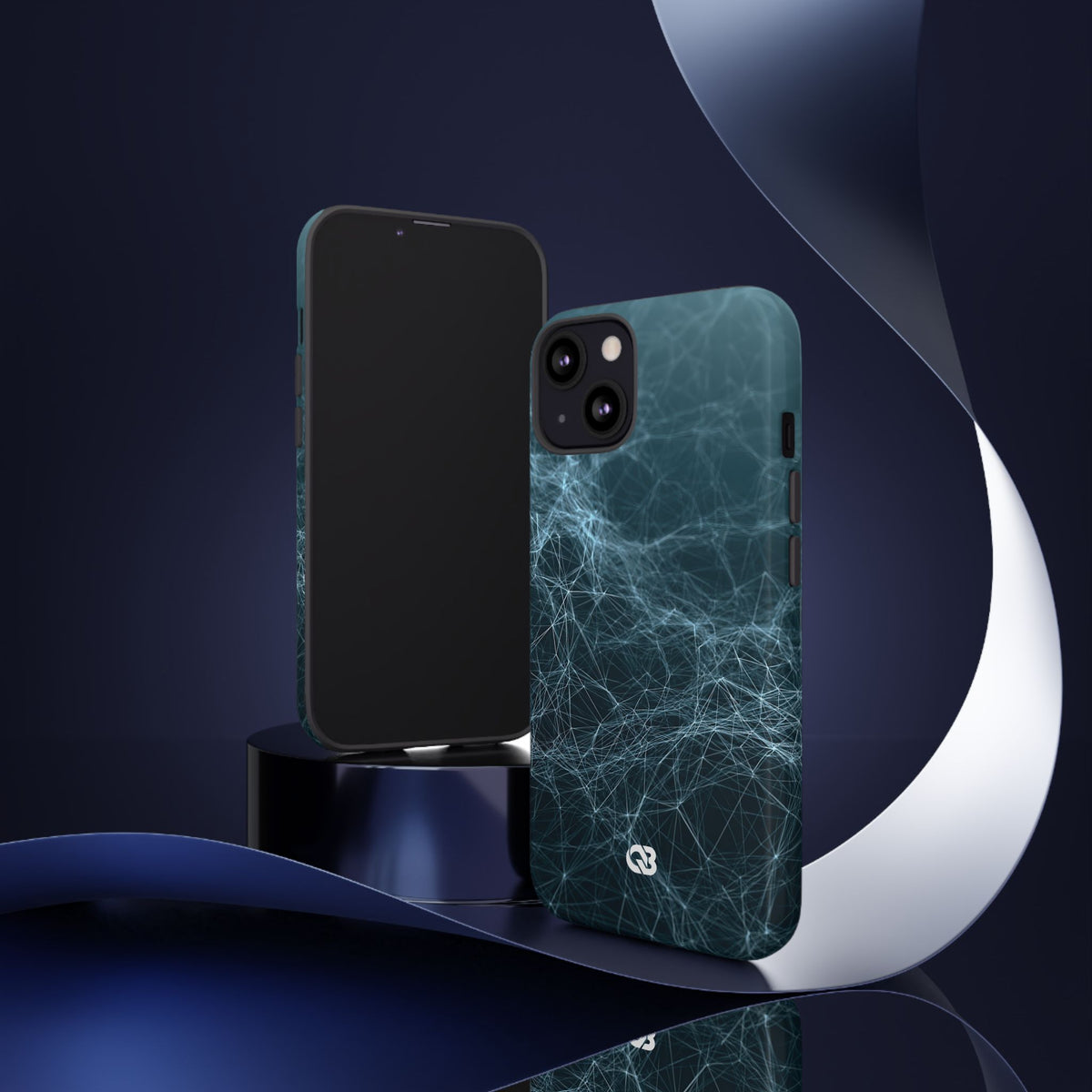 Cyan Lattice Grid · Tough Phone Case for iPhone · Teal