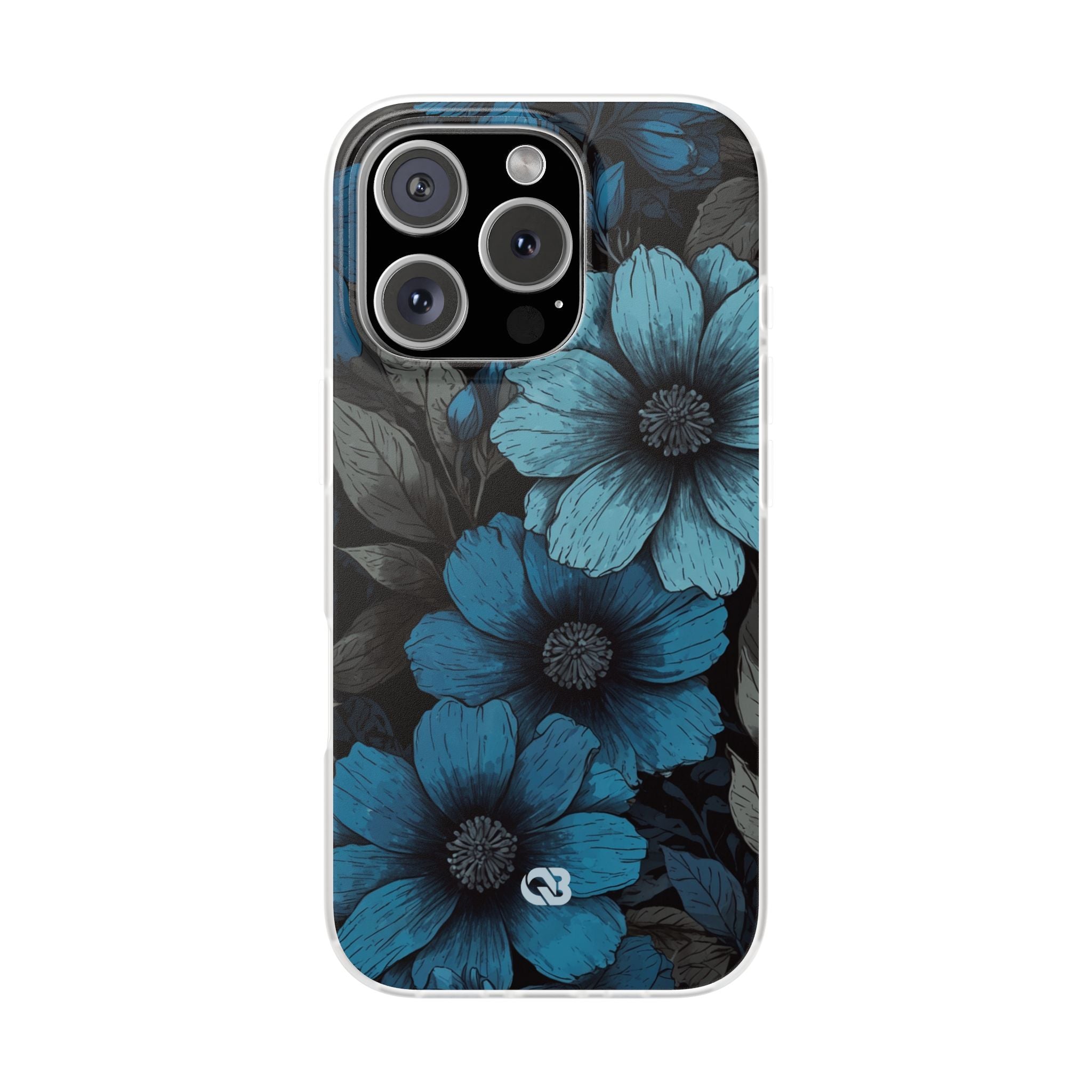 Obsidian Blue Petals · Soft Phone Case for iPhone