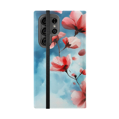Pink Bloom Drift - Samsung S23 Ultra Case - Lompakkokotelo