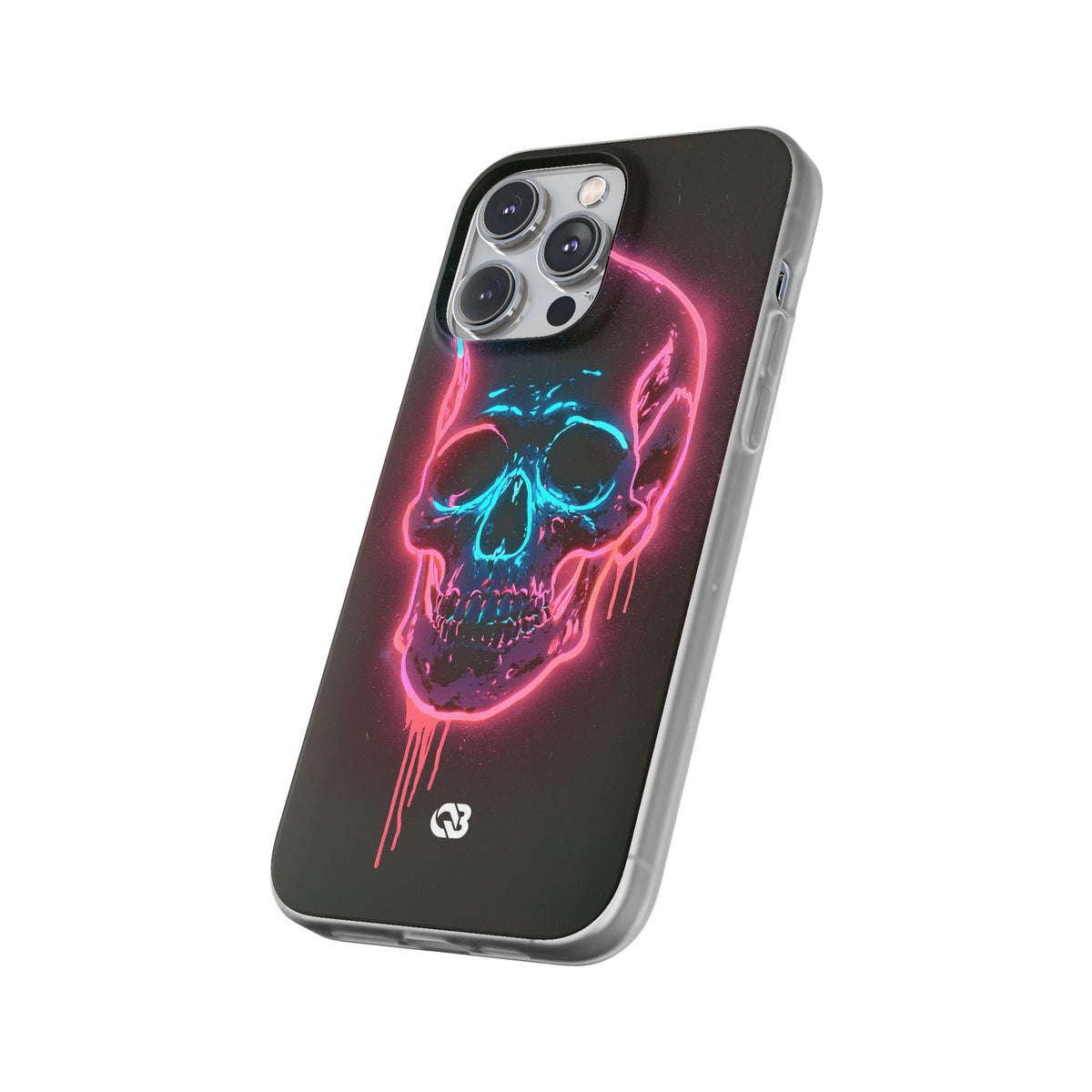 Neon Drip Skull · Lite Phone Case for iPhone ·  Black